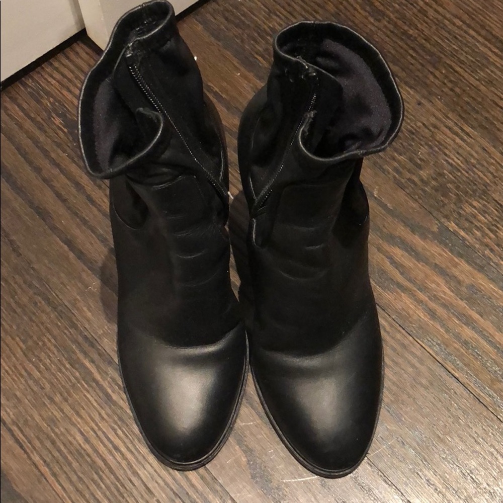 Vince black leather booties